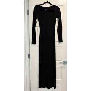 SKIMS Soft Lounge Maxi Dress Size XS Body Con Ribbed Slinky Drapey Sexy Comfort